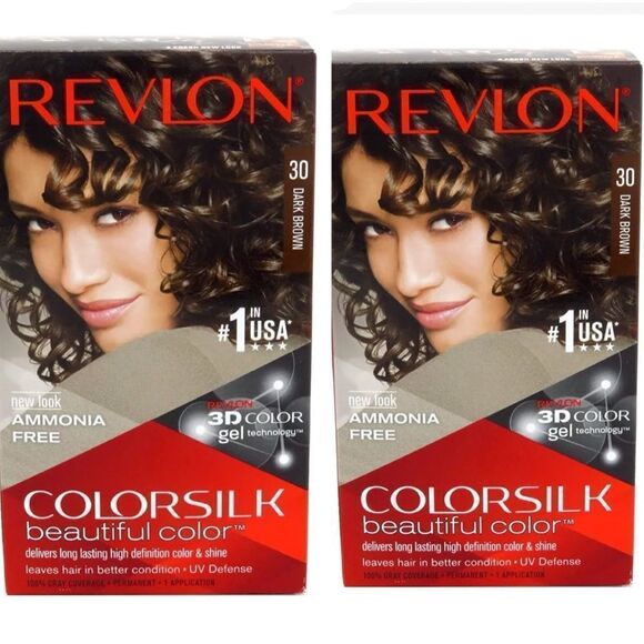 🔥 2 Revlon ColorSilk Hair Color 30 Dark Brown New - Picture 1 of 5